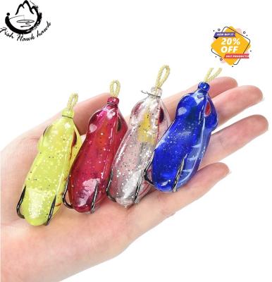 China Durable Frog Bait Fishing Lures Swimbait Topwater Soft Wobblers Pike Bass For Crap Double Hooks Artificial Rubber Snakehead Fishing BKK for sale