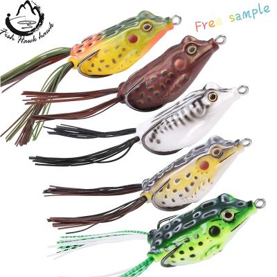 China 9g 100mm Frog Silicone Fishing Lure Outdoor 3D Artificial Rubber Soft Groundbait Eyes 5 Colors Soft Lure WithTreble Hook Frog Fish for sale