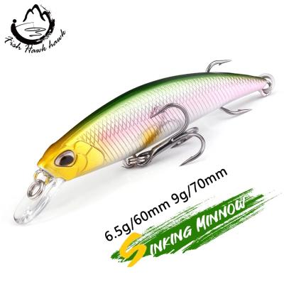 China ABS Plastic Minnow Sinking Lures For Fishing Pike Wobblers 6.5g 9g Black Minnow Crankbait Fishing For Hard Lure Artificial Bait Tackle for sale