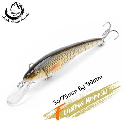 China ABS Plastic 3g 6g Black Minnow Fishing Lure Wobblers Wobblers Crankbait Bait Pike Minnow Floating Tough Hard Artificial Trout Jerkbait for sale