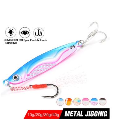 China Stainless Steel VIB Fishing Copper Lure Sinking For Pike Bass Sea Jig Trout Metal Vibration Swimbait Wobblers Spoon Luminous Spinner 10g 20g 30g 40g for sale