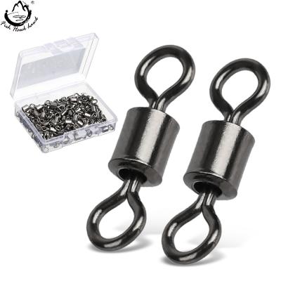 China Swivel Fishing Connector 1#-14# Eco-friendly Bearing Barrel Rolling Solid Rings For Fishhook Lure Link Fishing Accessories for sale