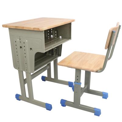 China Simple Modern Classroom and Student Furniture College Desk Study Table Double Chair Drawer and Wood Chair Set for sale