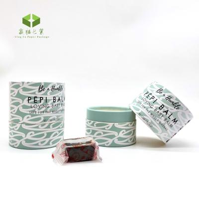 China Custom Biodegradable Skin Care Set Biodegradable Packaging Tube Paper Box Paper Cylinder Packaging Cylinder Body Balm for sale