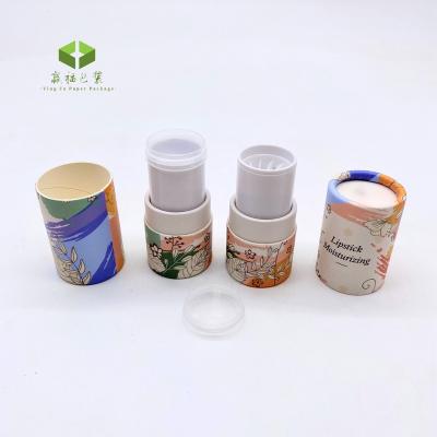 China Recycled Materials Deodorant Container Colorful Twist Up Lipstick Paper Tube Lip Balm Deodorant Plastic Container Stick Cosmetic Packaging for sale