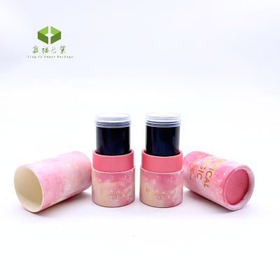 China Custom Recycled Materials Recycle Flamingo Lipstick Paper Tube Cosmetic Lip Balm Air Freshener Plastic Twist Up Air Freshener Container Stick 5g for sale