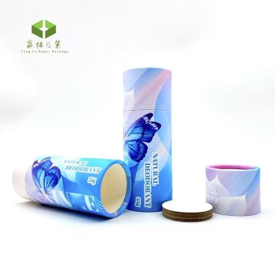 China Personalized Custom Biodegradable Deodorant Lift Up Container Paper Natural Biodegradable Rose Empty Face Balm Tube Container 50ml Packaging for sale