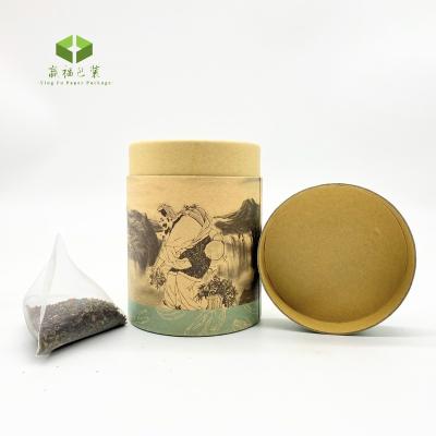 China Custom Cylinder Biodegradable Biodegradable Cardboard Wrapping Paper Round Mini Tube Paper Tea Cardboard Wrapping Paper Box Packing Gift Box for sale