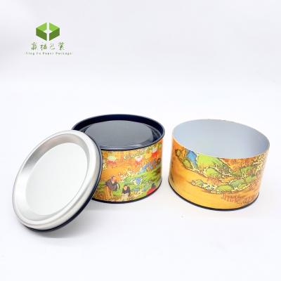 China Recycled Materials Custom Food Grade Paper Tube Tea Packaging With Metal Aluminum Cylinder Tin Lid Gift Box Aluminum Foil Tin Cans for sale