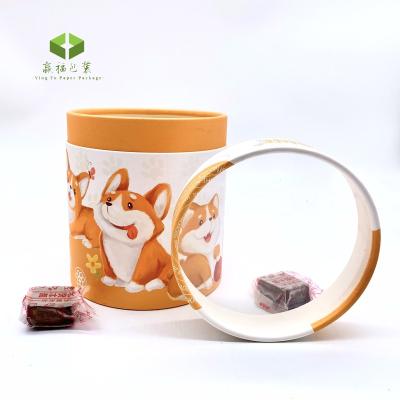 China Custom Round Cylindrical Packing Tube Biodegradable PVC With Clear Window Pet Food Paper Box Tube Packing Box for sale