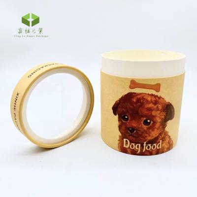 China Biodegradable Custom Round Cylinder Packaging Tube PVC With Clear Window Pet Food Paper Box Tube Box for sale