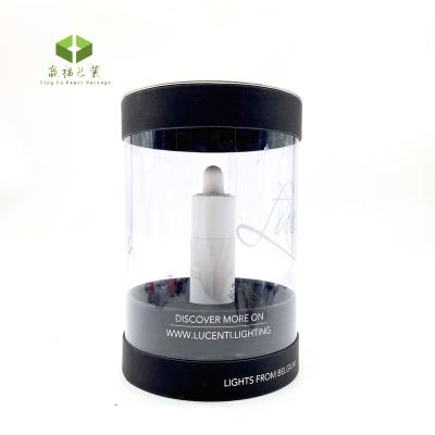 China Custom Biodegradable Countertop Cardboard Display For Cylinder Paper Packaging Essential Oil Bot Tube15ml 30ml Transparent Clear PVC Window for sale