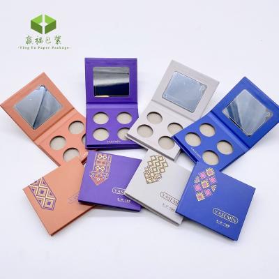 China Hot Sale Recycled Eyeshadow Materials Cardboard Paper Palette Custom 9 Empty Eyeshadow Pan 48 Packaging Palette for sale