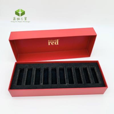 China Recycled Materials Custom design Recycled Material Body Lotions Nude Color Cosmetics Lipstick Gift Box Lip Gloss Gift Box Paper Packaging for sale