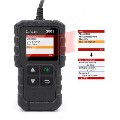 China Universal Car code reader Creader 3001 Auto Scan tool Vehicle fault reading for sale