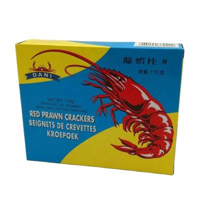 China Baked Snacks Cheap Cost Large Prawn Cookies Red Colored Snack Colored Prawn Chip Prawn Cookie for sale