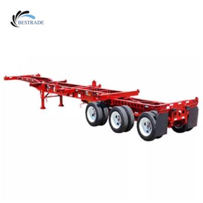 China Truck Trailer China Best Price 2 Axle 40 Feet Quickly Unloading Container Semi Trailer Port Terminal Skeleton Truck for sale