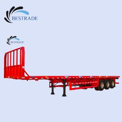 China 40 Ton Truck Trailer 3 Axle Flat Bed Cargo Semi Trailer For Cargo Transportation for sale