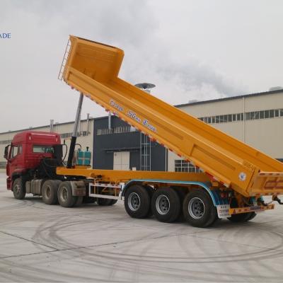 China Truck trailer hotsale 40 ton 3 axle tipping dump rear dump semi trailer truck for sale