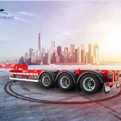 China High Quality High Quality Low Weight Skeleton Self Load Trailer China Source Semi-Trailer Skeleton For 20ft/40ft Containers for sale