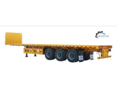 China China factory supply 40 ton 40ft flatbed container carrier semi trailer truck trailer for sale for sale