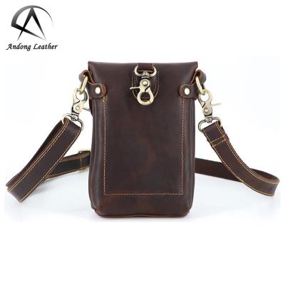 China Water Proof Royal Bagger Shoulder Sling Bag For Men Phone Pouch Cowhide Bags Small Crazy Horse Genuine Leather Waist Pack Casual Bags for sale