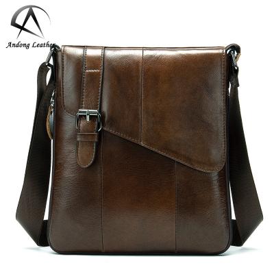 China Andong GENUINE LEATHER Shoulder Bags for Men Messenger Bag Man Male Sling Bag Business Cowhide Leather Pouch to Men for sale