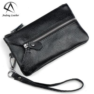 China Fashion Ladies Leather Small Coin Purse Korean Andong Cow Women Keys Genuine Key Holder Pinch Pocket for sale