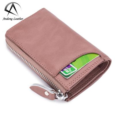 China Fashion Andong Multifunctional Car Key Bag Card Bags Real Cowhide Zipper Key Chain Male Female Small Coin Purse for sale