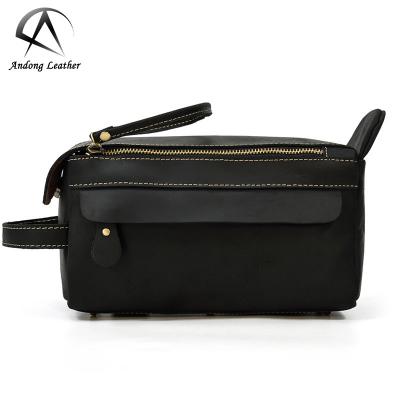 China Crazy Horse Fashion Men's Genuine Leather Multifunctional Clutch Bag Peel Off Women's Bag Large Capacity Toiletry Storage Cosmetic Bag for sale