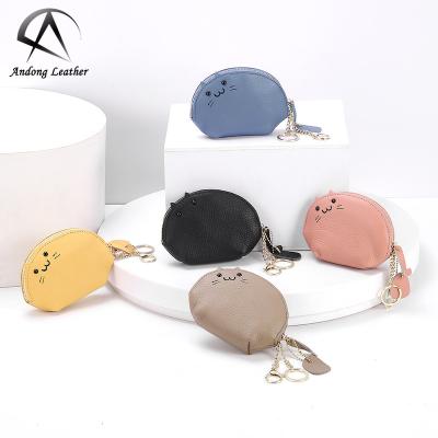 China Female Simple Japanese Wallet Mini Cute Purse Fashion Genuine Leather Coin Purse Small Andong Cow Main Case For Women Lady for sale