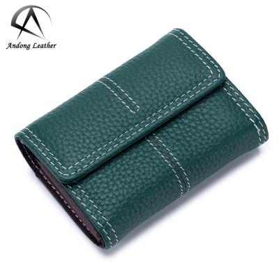 China Andong Korea New Waterproof Fashion Card Holder Mini Wallet Ladies Small Genuine Scare Purse Women Wallets Leather Card Holders for sale