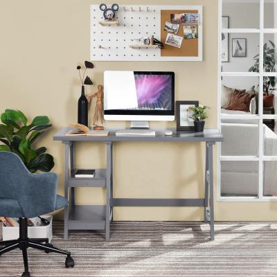 China Cheap Slipcovered Wirtting Office L120 Gray Wooden Veneer Table Top Home Office Desk for sale