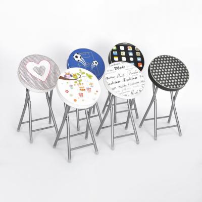 China Factory Direct Foldable Portable Round Seat Thick Cushioned Metal Padded Foldable Stools For Indoor And Outdoor for sale