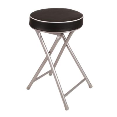 China Hot Selling Foldable Product Metal Foldable Stool With Thick PU Cushioned Seat for sale