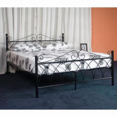 China Industrial Size 160x190 Cm Metal Double Bed Double Frame With Metal Slats for sale