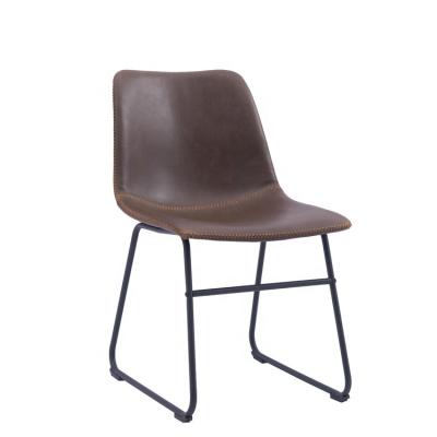 China Removable Cover 2021 New Industrial Faux Leather Armless Dining Chairs for sale