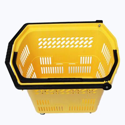 China Supermaerket Supermaerket Shopping High QualityLarge 60L Dragonshelf Rolling Shopping Baskets for sale