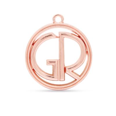 China Washable Rose Gold Round Metal Tag With Custom Logo For Jewelry for sale