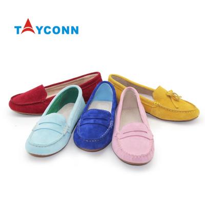 China Fashion Trend Ladies Loafer Mossimo Women Driving Fashion Suede Leather Slip On Flat Shoes for sale