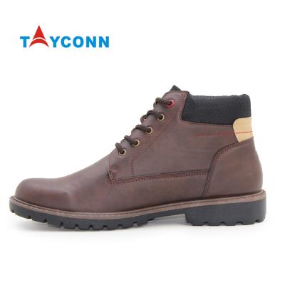 China Round High Quality Breathable Leather Non Slip Men Leather Safety Shoes Working Boots for sale