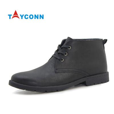 China New Design Round Leather Ankle Casual Boots Shoes Mens Winter Boots for sale