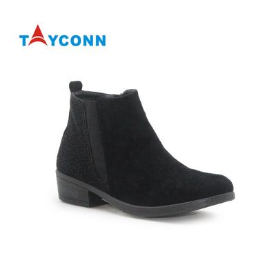 China Women's Anti-Slippery Ankle Boots Shape Ankle Boots Classic Elegant Formal Female Black Suede Short Boots for sale