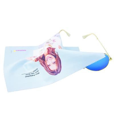 China Sublimation Sustainable White Digital Micro Printed Glass Cleaning Cloths Cloth Glasses for sale