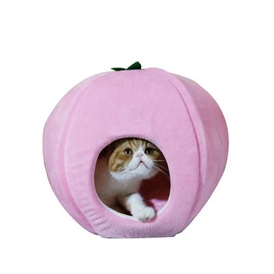 China Sustainable Soft Plush Covered Factory Direct Cute Pet Cat Cave Bed Nest for sale