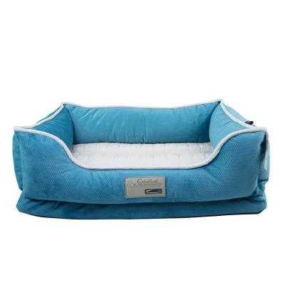 China Sustainable Luxury High Bamboo Dog Bed Non Slidding Pet Sofa for sale