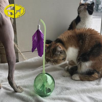 China Funny Cat Stick Scratch Toy Ball Feather Viable Excellent Quality 360 Degree Rotation for sale