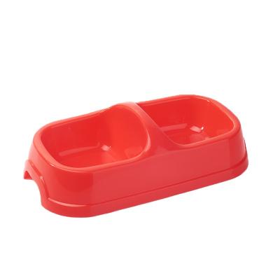 China Various Color Durable And Well Design Plastic Pet Diner Double Bowl for sale