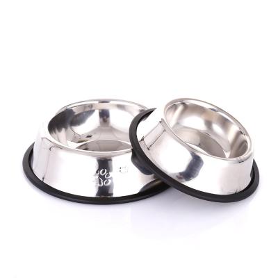 China Sustainable stainless steel dog bowl with non-slip rubber base, pets the perfect choice of feeder bowl and water bowl for sale