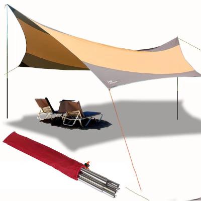 China Straight Tying Type Nylon Sun Shade Tarp/Beach Outdoor Rain Fly Hammock Square Camping Tent Shelter for sale